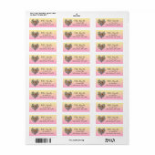 Floral Heart Romantisch gepersonaliseerd Etiket (Full Sheet)