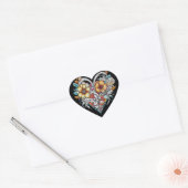 Floral Heart Romantisch Hart Sticker (Envelop)