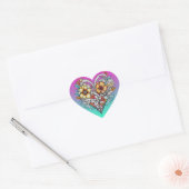 Floral Heart Romantisch Hart Sticker (Envelop)