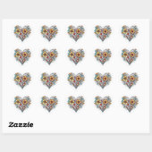 Floral Heart Romantisch Hart Sticker (Vel)