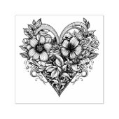 Floral Heart Romantisch Zelfinktende Stempel (Design)