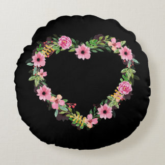 Floral Heart Rond Kussen