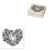Floral Heart Rubber Stamp Rubberstempel (Gestempeld)