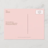 Floral Heart Save the Date: Roze Aankondigingskaart (Achterkant)