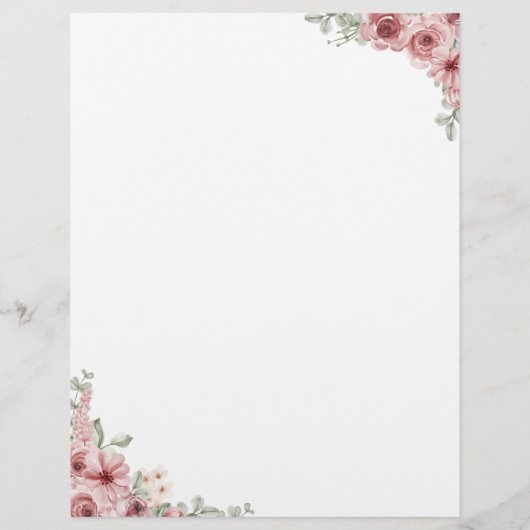 Floral Heart Script Trouwschema Tijdlijn (Achterkant)