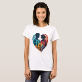 Floral Heart Silhouette - Viering van de eenheid v T-shirt (Voorkant volledig)