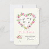 Floral Heart sparen de Datum aankondiging (Voorkant)