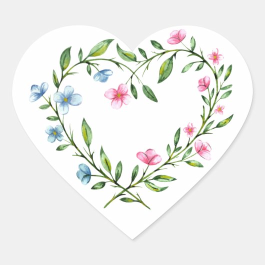 Floral Heart Sticker (Voorkant)