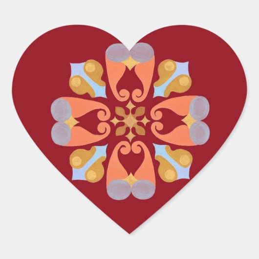 Floral Heart Sticker (Voorkant)