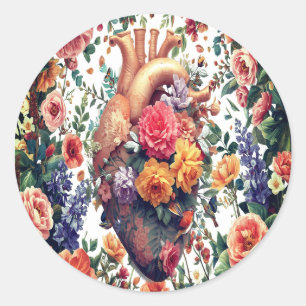Floral Heart Sticker Artistic