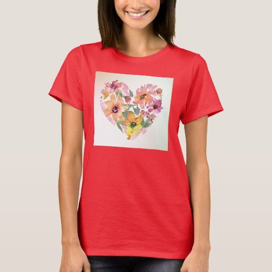 Floral Heart T-Shirt (Voorkant)