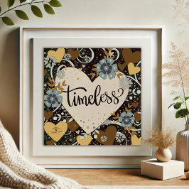 Floral Heart Tijdloze Inspiratie Poster