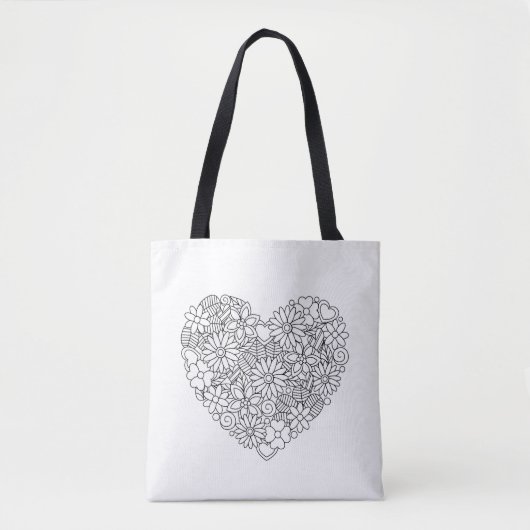 Floral Heart Tote Bag (Voorkant)