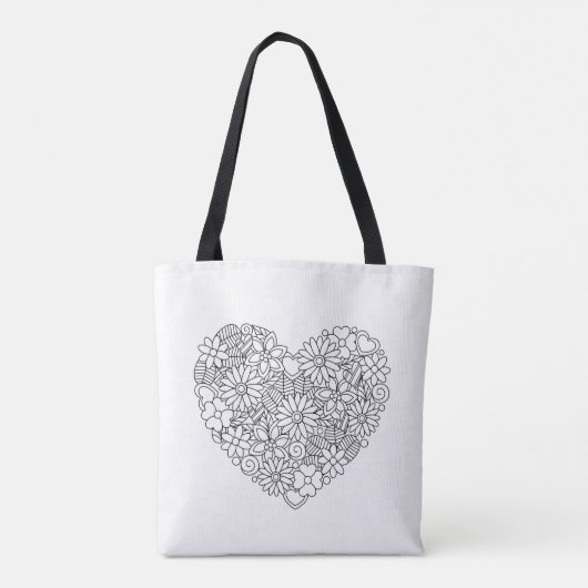 Floral Heart Tote Bag (Achterkant)