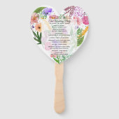 Floral Heart Trouwprogramma Fan Handwaaier (Achterkant)