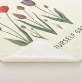 Floral Heart Tulips Let Yourself Grow Quote Sherpa Deken (3/4)