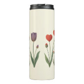 Floral Heart Tulips Let Yourself Grow Quote Thermosbeker (Achterkant)