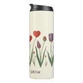 Floral Heart Tulips Let Yourself Grow Quote Thermosbeker (Geroteerd rechts)