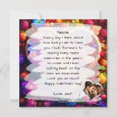 Floral Heart Valentijnsdag Foto Feestdagenkaart (Achterkant)