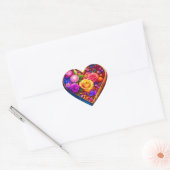 Floral Heart Valentijnsdag Foto Hart Sticker (Envelop)