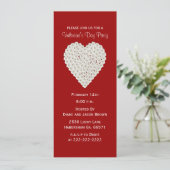 Floral Heart Valentijnsdag Party Invitation Kaart (Staand voorkant)