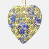Floral Heart vergeet me niet en Primula Keramisch Ornament (Links)
