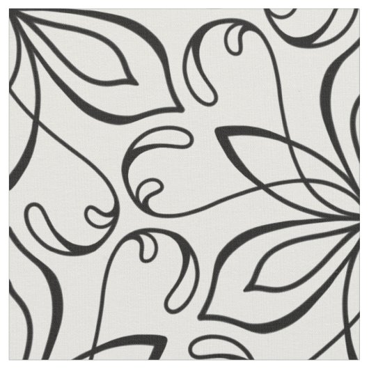 Floral Heart Vine Pattern Stof (Close Up)