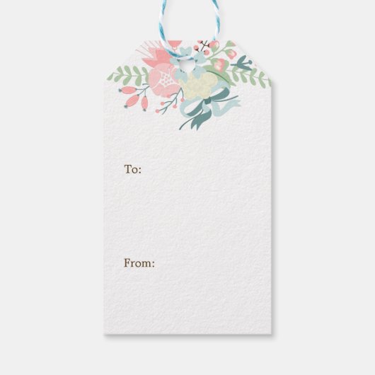 Floral Heart Wedding Cadeaulabel (Achterkant)