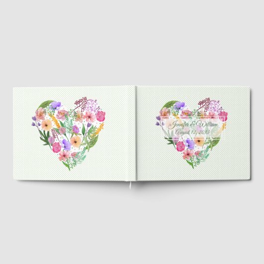 Floral Heart Wedding Guest Book Gastenboek (Volledig)