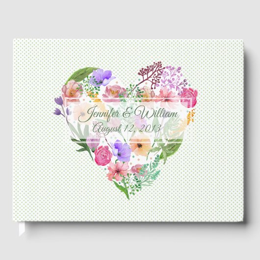 Floral Heart Wedding Guest Book Gastenboek (Voorkant)
