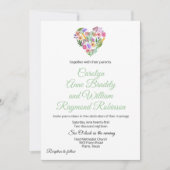 Floral Heart Wedding Invitation Kaart (Voorkant)