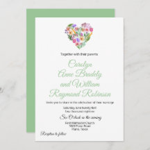 Floral Heart Wedding Invitation