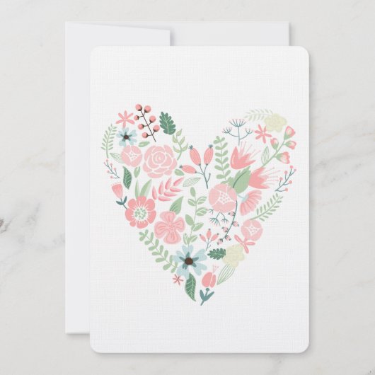 Floral Heart Wedding Kaart (Achterkant)