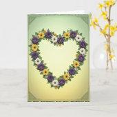 Floral Heart Wreath Card Kaart (Gele Bloem)