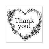 Floral Heart Wreath Dank je Zelfinktende Stempel (Design)