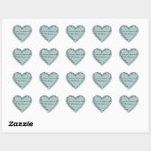 Floral Heart Wreath Library Rustic Blauwgroen Hart Sticker (Vel)