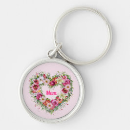Floral Heart Wreath Persoonlijk Sleutelhanger