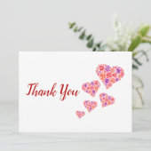 Floral Hearts Bedankkaart (Staand voorkant)