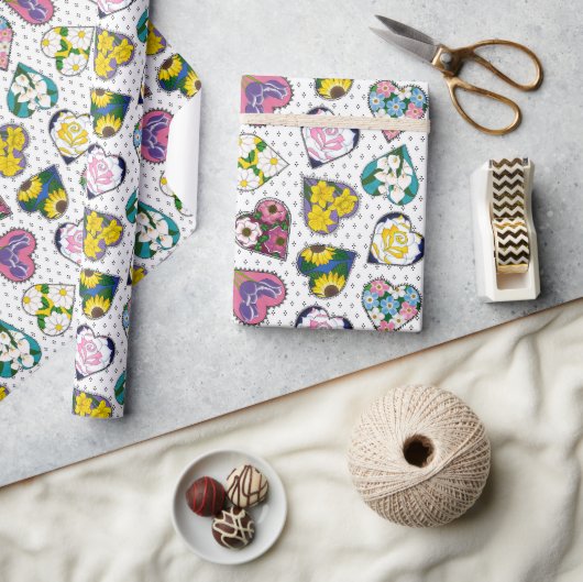 Floral Hearts Cadeaupapier (Crafts)