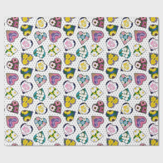Floral Hearts Cadeaupapier (Vlak)
