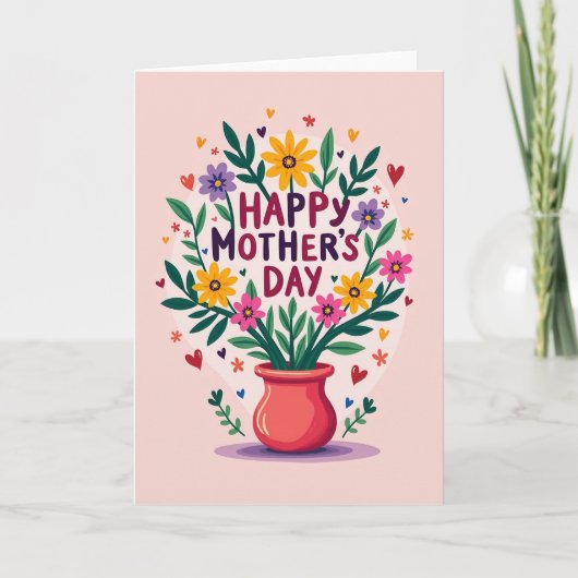Floral Hearts Celebration Card Kaart (Voorkant)