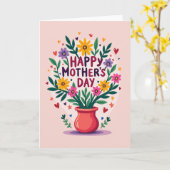 Floral Hearts Celebration Card Kaart (Gele Bloem)