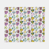 Floral Hearts Fleece Deken (Voorkant (Horizontaal))