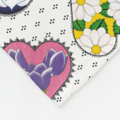 Floral Hearts Fleece Deken (Hoek)