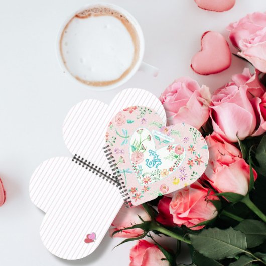 Floral Hearts n Love Dragonfly Valentijnsdag Notitieboek
