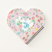Floral Hearts n Love Dragonfly Valentijnsdag Notitieboek (Achterkant)