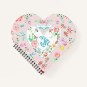 Floral Hearts n Love Dragonfly Valentijnsdag Notitieboek (Voorkant)