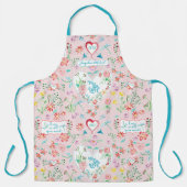 Floral Hearts n Love Dragonfly Valentijnsdag Schort (Voorkant)