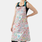 Floral Hearts n Love Dragonfly Valentijnsdag Schort (Insitu)