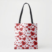 Floral Hearts Pattern Tote Bag (Voorkant)